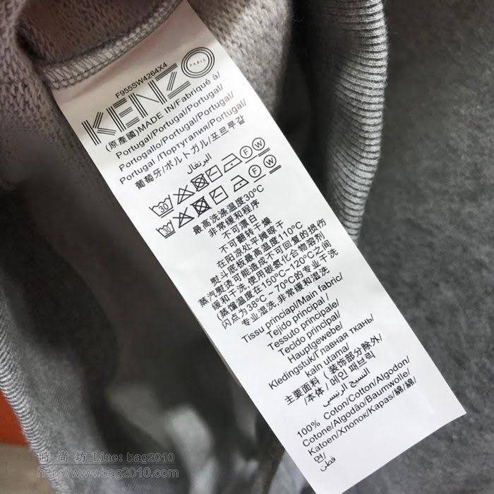 Kenzo男裝 19/20FW新款 最高品質 Kenzo灰色休閒衣 高田賢三男士連帽套頭衛衣 秋冬時尚單品  tzy2325